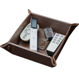 Leather Storage Tray <b>Square</b> <b>Key</b> Organizer Desktop Ornament Holder - Product Image 4