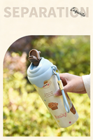 Gobelet isotherme en acier inoxydable de 600 ml pour sublimation, isolation thermique 6-12 heures, écologique, réutilisable, mignon pour femmes, avec couvercle portable et paille