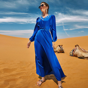 Nuovo arrivo <span class=keywords><strong>abito</strong></span> <span class=keywords><strong>lungo</strong></span> con scollo <span class=keywords><strong>a</strong></span> V blu stile medio oriente corte <span class=keywords><strong>abito</strong></span> <span class=keywords><strong>a</strong></span> <span class=keywords><strong>maniche</strong></span> <span class=keywords><strong>lunghe</strong></span> - Product Image 6