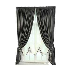 Cortinas de veludo luxuosas de alta qualidade para janelas, painéis prontos para decoração de sala de estar, igrejas e cenários