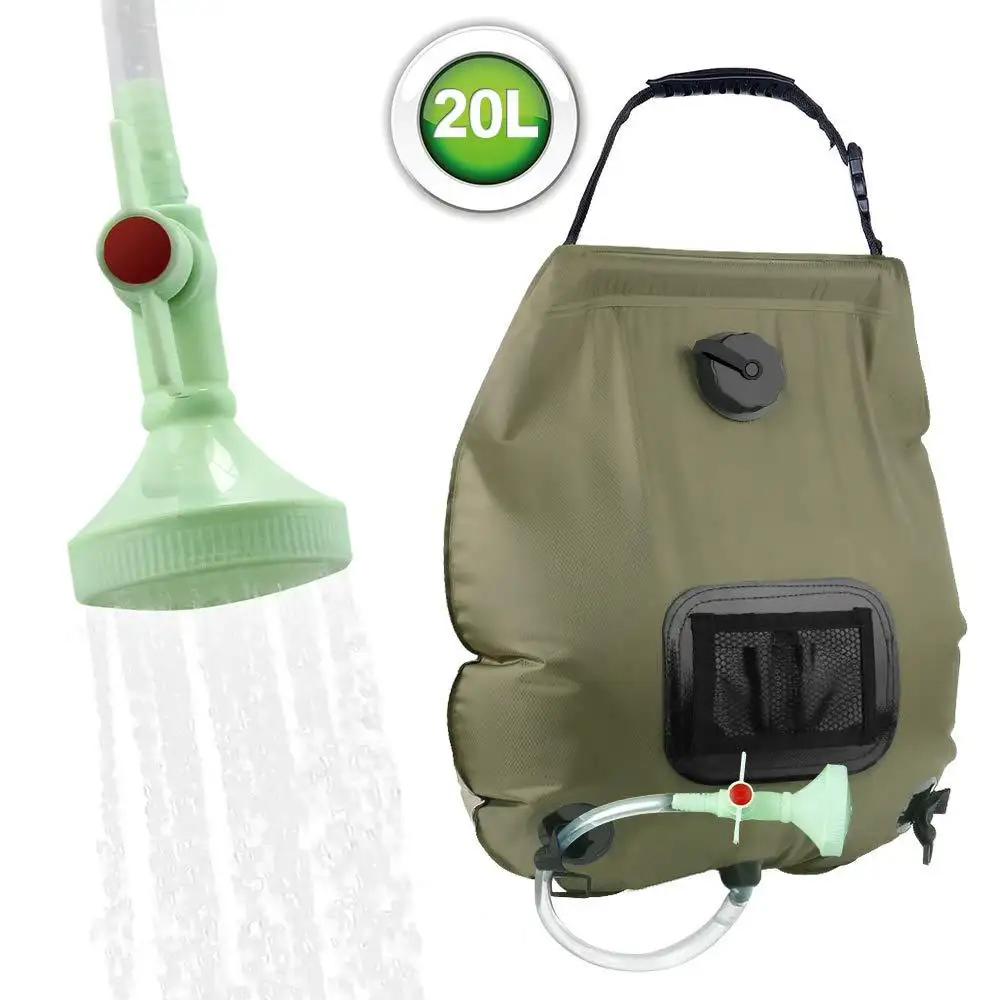 Water Storage Bag Portable 20L Camping Summer Solar Shower Bag for Hiking Traveling