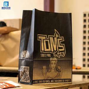 Sacs à sandwich en papier kraft jetables, résistants à la graisse, en papier sulfurisé, recyclables, impression flexo pour pizza, lait, croustilles, aliments - Product Image 4