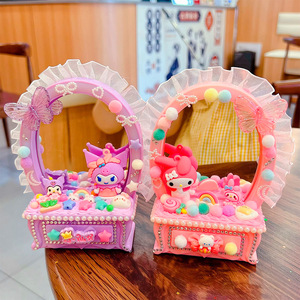 Mesa de tocador de cartón con espejo y pegamento cremoso para manualidades DIY para niños de 4 a 6 años, material plástico - Product Image 4