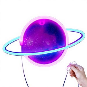 <span class=keywords><strong>Lampe</strong></span> de nuit moderne à LED néon avec enseigne planète 3D pour publicité murale, fête, mariage ou décoration de bar - Product Image 2