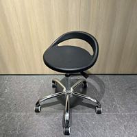 Tabouret de bar classique en PU noir avec support lombaire, chaises de bar de travail esthétiques pour club, magasin, bureau, salle d'exposition, salle d'attente, boutique