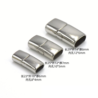 Lot de 10 fermoirs magnétiques en acier inoxydable (8*4mm, 10*5mm, 12*6mm) pour la fabrication de bijoux et accessoires de bracelets DIY