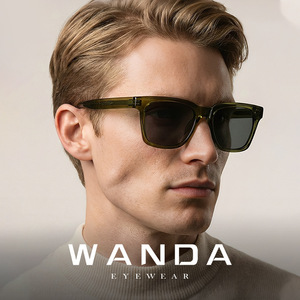 Wanda Lunettes de soleil carrées rétro polarisées UV400 Protection solaire pour hommes s31248 - Product Image 1