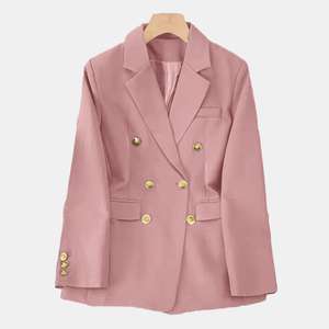 En Oferta, Elegante Chaqueta Formal Dorada con Botones, Manga Larga, Doble Botonadura, Moda Femenina - Product Image 5