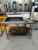 Table de panure manuelle professionnelle en acier inoxydable, insonorisée et facile à nettoyer, pour poulet frit/viande, idéale pour les restaurants rapide KFC