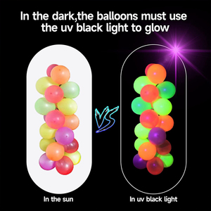 10/<span class=keywords><strong>12</strong></span> pouces néon lueur UV lumière noire ballons en latex lueur sombre ballons fluorescents lumineux pour les fêtes de Noël article unique - Product Image 6
