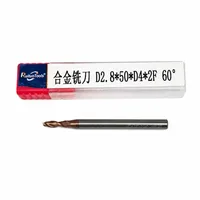 Fraise carrée en carbure monobloc D2.8*50*D4*2f à 60 degrés, 4 dents, queue de 12 mm, fraise CNC de 75 mm pour l'usinage d'acier moulé
