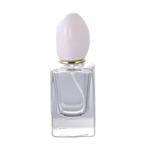 Botella de Perfume de cristal transparente y cuadrada para mujer, rellenable, 30ml