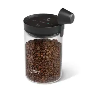 Kunden spezifisches Design Premium Edelstahl 30Kpa Vakuum druck Ein-Knopf-Betrieb Vakuum-Kaffee kanister für Geschenk