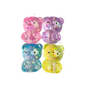 Flashy Bear <b>Squishy</b> Toy | Soft & Sparkly Stress Reliever for Kids and Adults | Colorful Fidget Fun - Product Image 1
