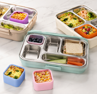 Insert de boîte alimentaire en silicone réutilisable pour boîte à bento, tasse de préparation de repas amovible pour enfants, couleur personnalisée