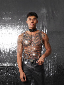 Chaleco de playa Sexy para <span class=keywords><strong>hombre</strong></span> de nueva fuente transfronteriza en el extranjero W25431 <span class=keywords><strong>ropa</strong></span> de rendimiento <span class=keywords><strong>AliExpress</strong></span> para mantener colgante de cuentas de red de pesca - Product Image 2