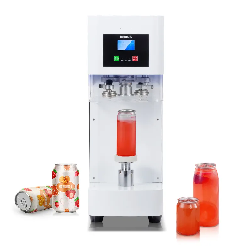 HENGZHI tam otomatik plastik PET teneke kutu sızdırmazlık makinesi Soda kabarcık çay dükkanı Pop Can sızdırmazlık makinesi için mühürleyen