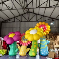 Fête de mariage de fleurs géantes personnalisées avec décoration de scène de lanterne à diode lumineuse