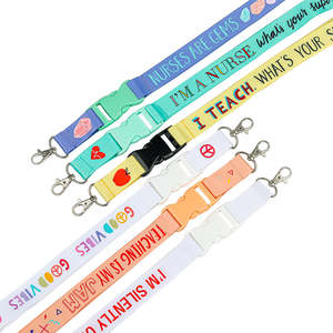 Lanières personnalisées en polyester, lanières écologiques en PET recyclé |   Couleur et logo personnalisables |   Cadeau d'entreprise durable - Product Image 1