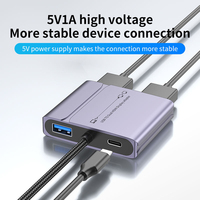 4 1 USB 3.0-A/Type-C Dual untuk 1080P Triple Display Aluminium Alloy Docking Station Port USB Bebas Driver untuk Stok