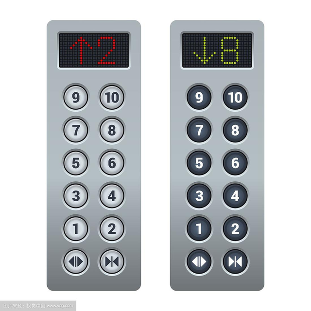 Durable Modern Elevator Landing Operation Panel LOP with Keylock Blue LED Stainless Steel Frame Flush Mount IP54