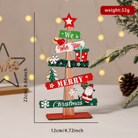 Décorations de Noël miniatures en bois artificiel, mignonnes et populaires, style dessin animé, peintes, ornements de bureau, logo personnalisé