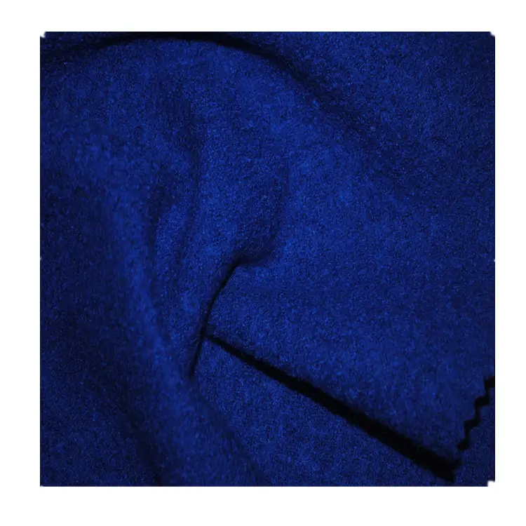 Wollen Stof Fabrikant Blauw Gekookte Wol Viscose Mix Stof