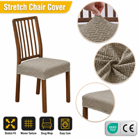 Housse de chaise extensible en jacquard, housse de chaise de salle à manger en spandex élastique, amovible, lavable, protection universelle pour siège d'hôtel