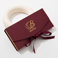 Boîte à cartes d'invitation personnalisée en gros Lbarley, boîte cadeau de luxe en papier rigide pour mariage avec ruban et logo
