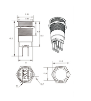 Interruptor de Botón Metálico Autoblocante M19 de 4 Pines con Luz de Reinicio, Interruptor de Lámpara LED, Conector de Luz