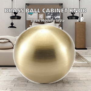 Solid Brass Ball Cabinet <b>Knobs</b> <b>Handle</b> Modern Brushed Finish Bedroom Bathroom Living Room <b>Furniture</b> Kitchen Wardrobe Drawer Pull - Product Image 2