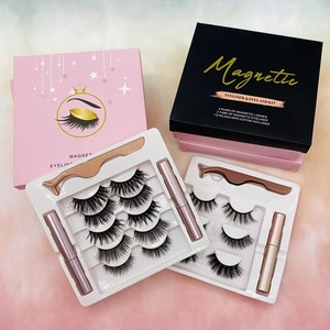 4 Pairs Magnetic Synthetic Eyelashes Eyeliner <b>Kit</b> Natural Soft Individual False <b>Lashes</b> 0 07mm - Product Image 4