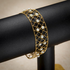 Neue trend ige 18 Karat Echt Gold Spitze Armband Meerwasser Perle Armband Frau Armbänder Perle Akoya Rosa Kette für Frauen Geschenk Party - Product Image 2