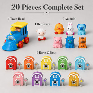 Set Treno Numerato da <span class=keywords><strong>Fattoria</strong></span> da 20 Pezzi, Giocattolo Educativo <span class=keywords><strong>per</strong></span> l'Apprendimento dei Colori con 9 Case, 9 Chiavi e 9 <span class=keywords><strong>Animali</strong></span> da <span class=keywords><strong>Fattoria</strong></span> <span class=keywords><strong>per</strong></span> <span class=keywords><strong>Bambini</strong></span> - Vendita all'Ingrosso - Product Image 3