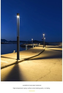 Hepu โคมไฟภูมิทัศน์กลางแจ้งแบบเรียบง่าย, IP65โคมไฟถนนเสาสูงขนาด2เมตรโคมไฟ LED พลังงานแสงอาทิตย์สำหรับสวน