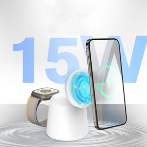 Nuevo <span class=keywords><strong>cargador</strong></span> inalámbrico de <span class=keywords><strong>15</strong></span> vatios CE ROHS FCC portátil fuerte magnético 2 en 1 estación de carga para reloj iPhone <span class=keywords><strong>Samsung</strong></span> - Product Image 4