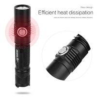 Senter Pertahanan Diri Ultra Terang USB Isi Ulang Mini Torch LED Senter Taktis Tahan Air IPX8 Senter Genggam