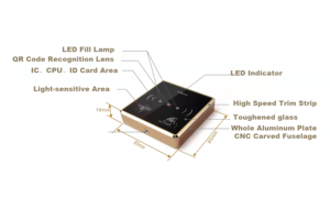 เครื่องอ่านบัตรควบคุมการเข้าออก อลูมิเนียมอัลลอย WG26/34 TTL RS485 13.56Mhz รองรับบัตร IC, EV2, NFC, RFID, บาร์โค้ด, คิวอาร์โค้ดแบบไดนามิก - Product Image 5