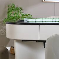 Table de Mahjong Automatique Moderne Flamenco pour Usage Domestique, en Plastique Effet Cachemire Crème, Électrique, Silencieuse, Haut de Gamme, Luxueuse, pour le Divertissement