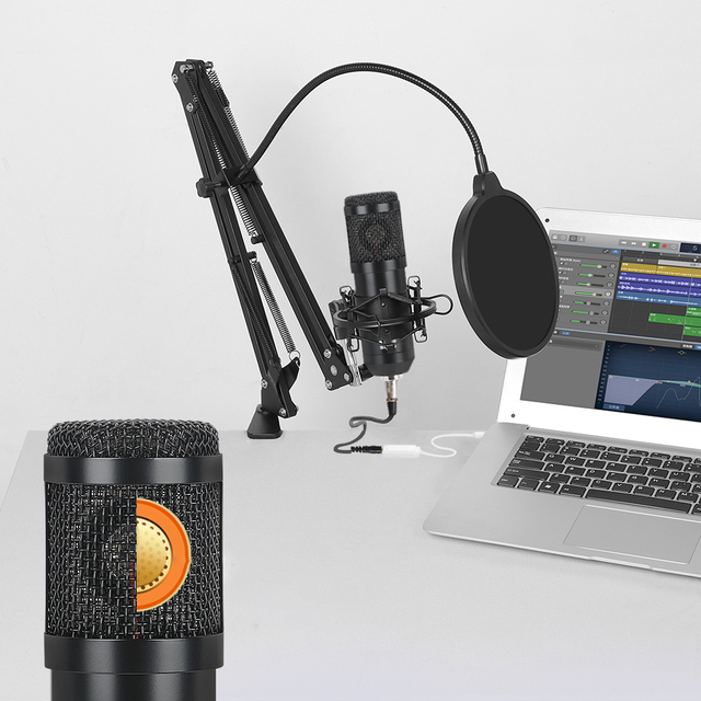Wholesale Bm800 Studio Handheld Wired Condenser Microphone Professional Noise Cancelling Sound Recording Microphone for Computer