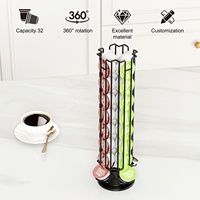 Support de capsules de café rotatif à 360 degrés, tour de rangement pour capsules, organisateur de dosettes, socle de 10,8 cm pour comptoir