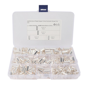 ชุดอุปกรณ์เชื่อมต่อสายไฟแบบ Crimp Connector ยี่ห้อ IQIHUI จำนวน 240 ชิ้น ชุบเงิน ทองแดง EN25-16 EN16-15 EN10-15 EN6012 สำหรับสายไฟขนาดต่างๆ - Product Image 1