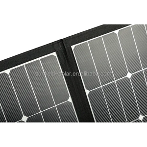 Factory Sale 24% Efficiency 80W 19.8V Sunfield Black 18-Cell Sunpower Cells ETFE Foldable <b>Portable</b> <b>Solar</b> <b>Panel</b> Charger Camping - Product Image 4