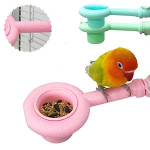 Mangiatoia per Pappagalli in PLA Ecologico, Design 2-in-1, Ciotola Biodegradabile Staccabile con Posatoio Abrasivo - Product Image 1