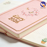 Agenda 2026 con Diseño Personalizado, Precio de Fábrica, Color Rosa, Logotipo en Relieve con Lámina Dorada, con Caja de Regalo