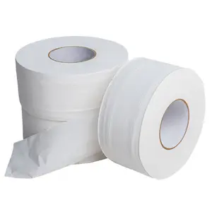 Vente en gros rouleau jumbo de pâte de bois vierge 2 plis de mouchoir commercial souple personnalisable le moins cher rouleau de papier toilette