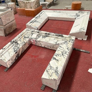 Camino interno in marmo di lusso francese camera da letto decorativo Mante Calacatta <span class=keywords><strong>Nero</strong></span> marmo Surround Mantel mantello - Product Image 4