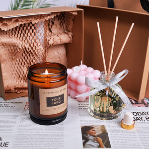 Scented <b>Candle</b> <b>Set</b> Soy Wax Jar Aromatherapy Home Decoration Fragrance Diffuser Bedroom Gift With Logo Customizable - Product Image 1