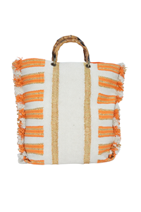 Sacs de plage en toile brodés et perlés tendance, sacs de plage de luxe faits à la main avec des poignées en bambou, fabricant indien OEM ODM en gros - Product Image 3