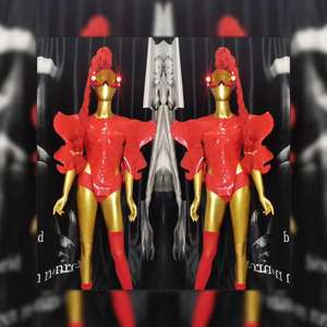 Costume de <span class=keywords><strong>chanteur</strong></span> Sexy, rouge, vêtements de danse sur scène, tenue de bar, discothèque, bar, dj en tissu - Product Image 4